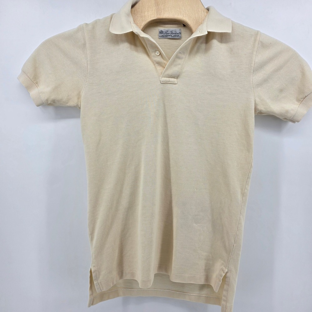 Peer Gordon Polo Shirt Mens M Heritage Pique Knit Classic Cream‎ Vintage Preppy